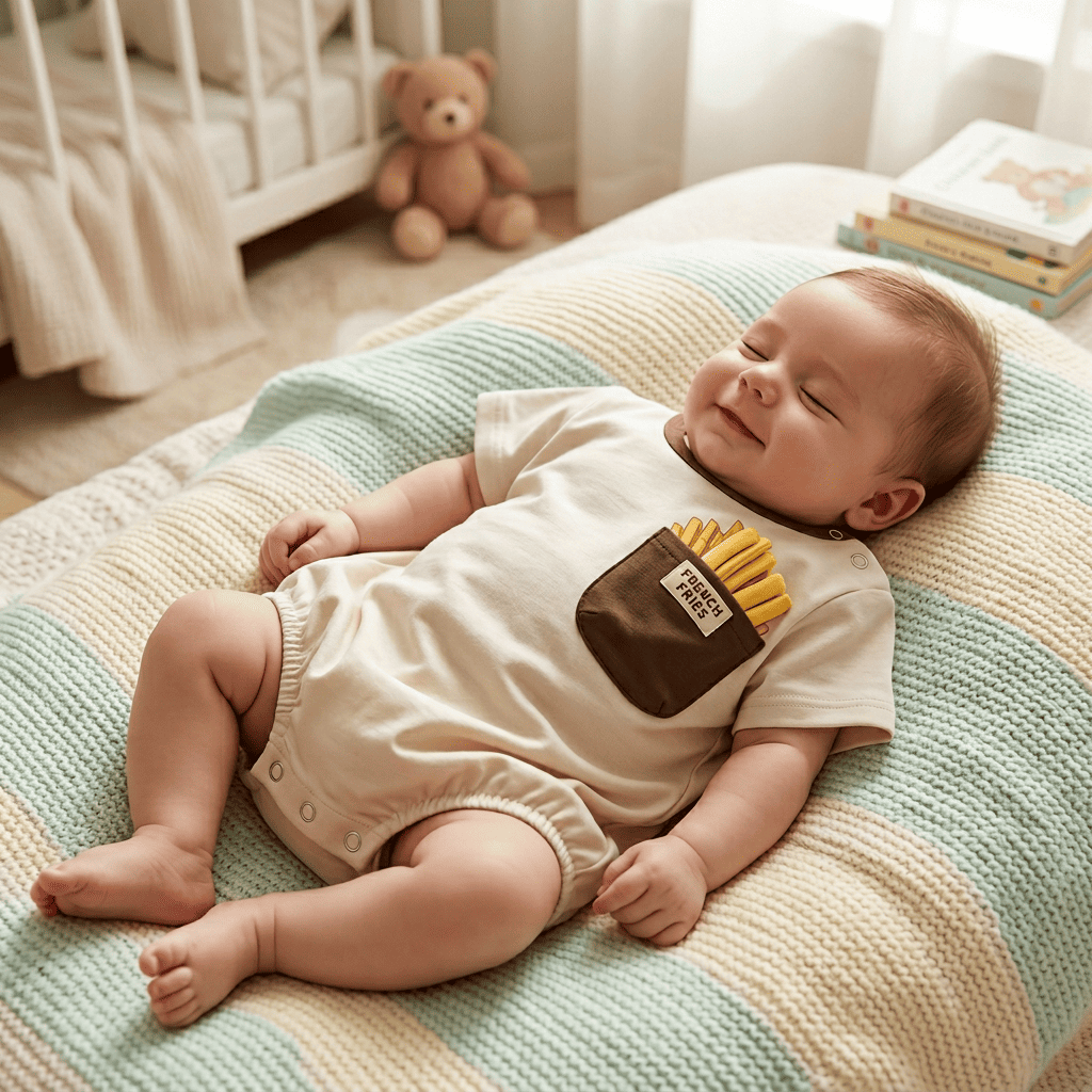 親子ペアルック お揃いポテト Tシャツ＆ロンパース